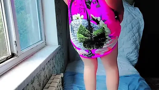 Playful Trans Girl Trying on Cute Summer Dress