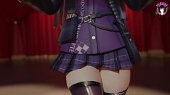 Escola adolescente com bunda grande dançando em meia-calça sexy - mostrando buceta (3D HENTAI)