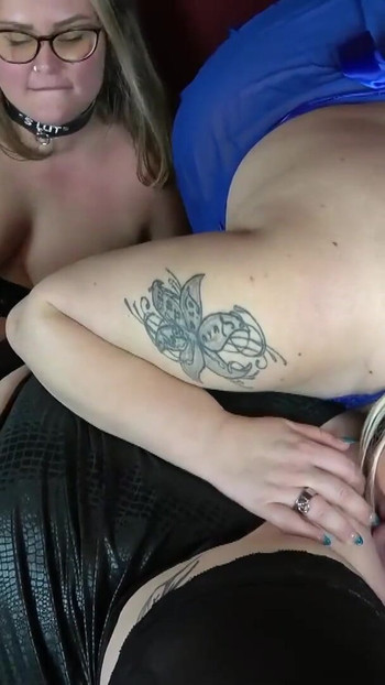 Epic moment from "BBW lesbian fun with Lucy, Abby and Pina"