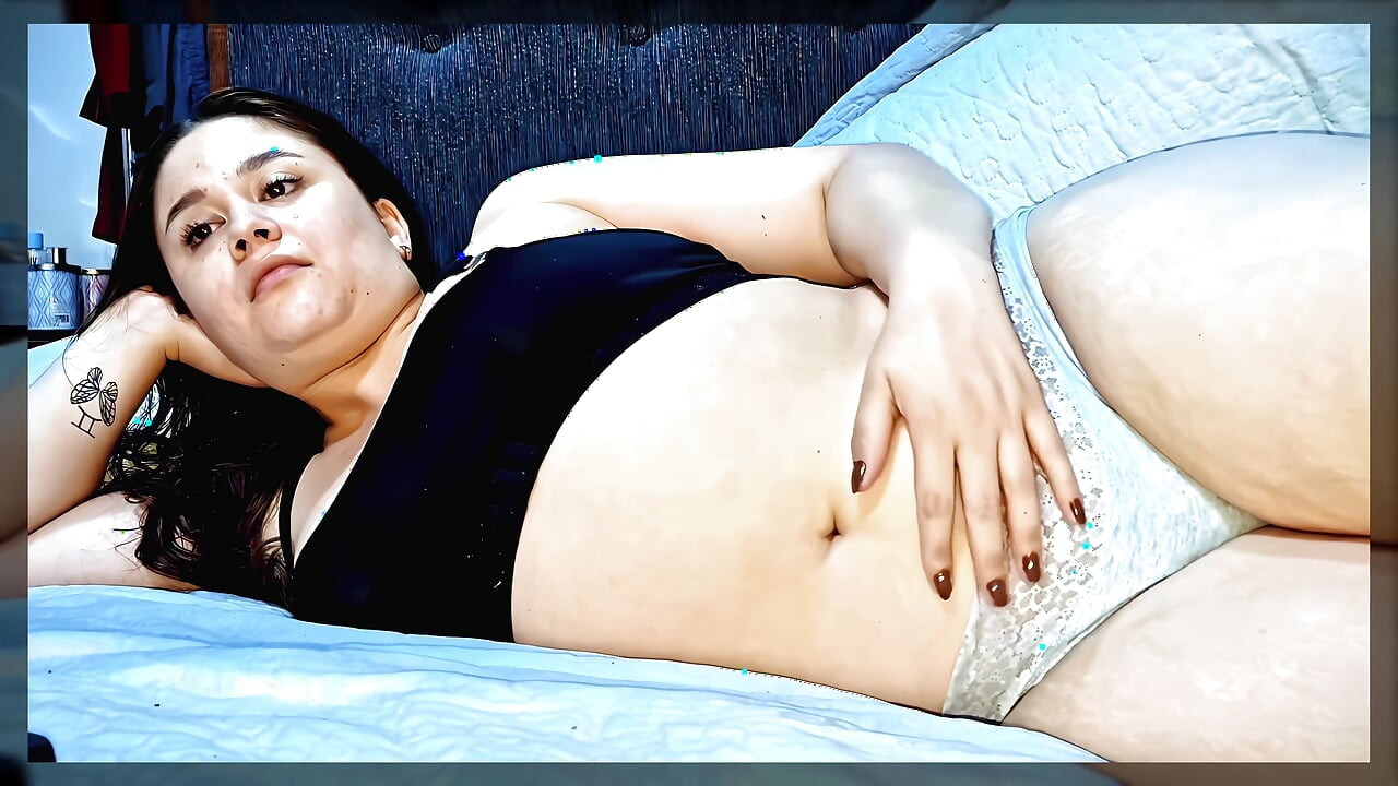 Nicole's Full Tummy Tease - Chubby PAWG Belly Play While Movie Night