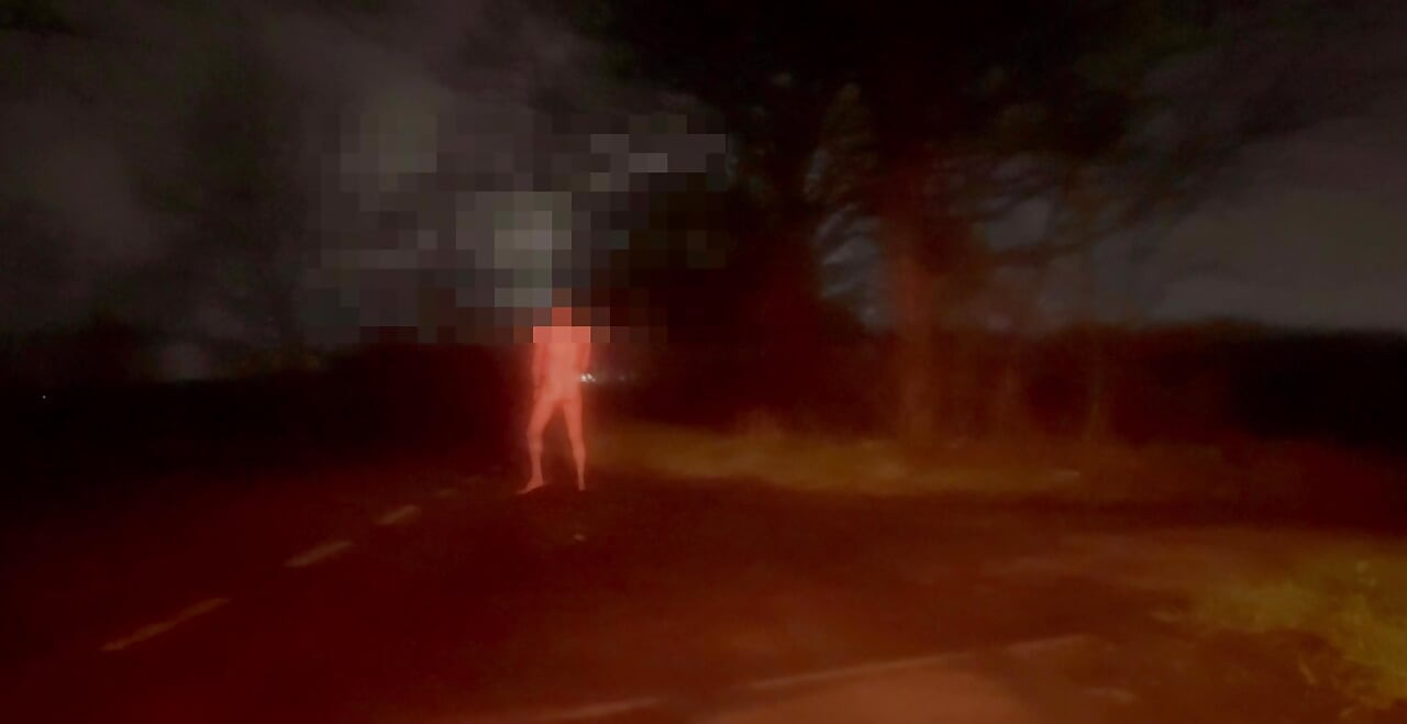 Wanking naked in public