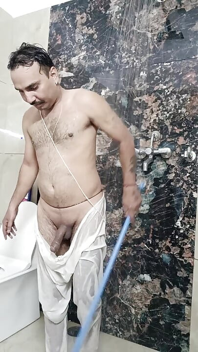 indian desi man enjoy sex and shower with police uncle