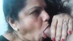 Mature Gujarati woman hot blowjob and taking facial cumshot