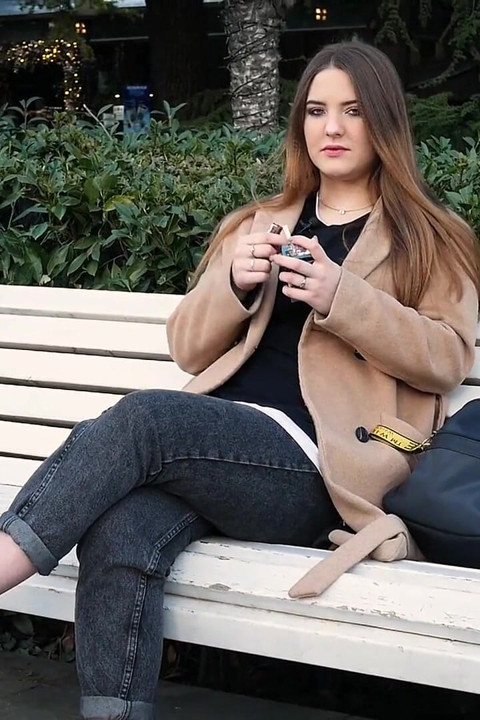 Russian Girl Spends Her Lunch Break Smoking 3 Cigs in a Row