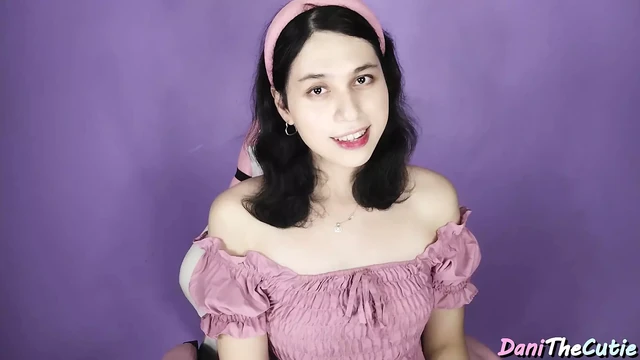 Your doll-faced tranny girlfriend DaniTheCutie wants a date so you make her suck your dick and cum in her juicy ass to shut her