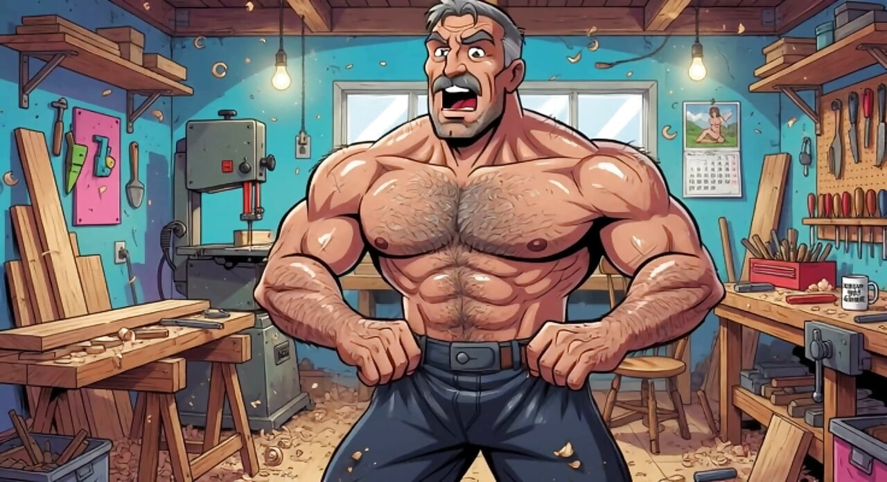 Animação de homens sem camisa