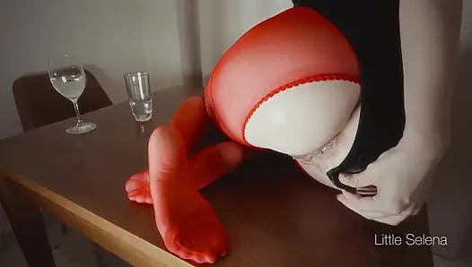 Anal Fisting in Red Pantyhose