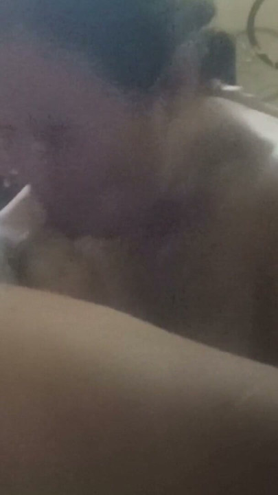 Wife giving a blowjob to her husband while somebody is watching via call | Clip 1