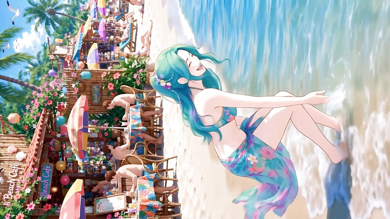 Os Dias Alegres das Lindas Garotas de Anime: Paraíso de Verão Anime 3D Gerado por IA