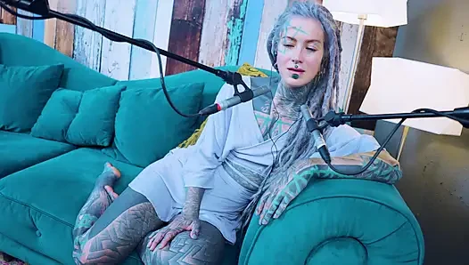 I talk about N - Needed - ASMR podcast SFW talking goth skinny girl dreadlocks tattoo model inked girl