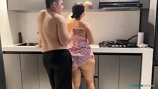 Stepbrothers share a bed due to the cold but end up fucking to stay warm