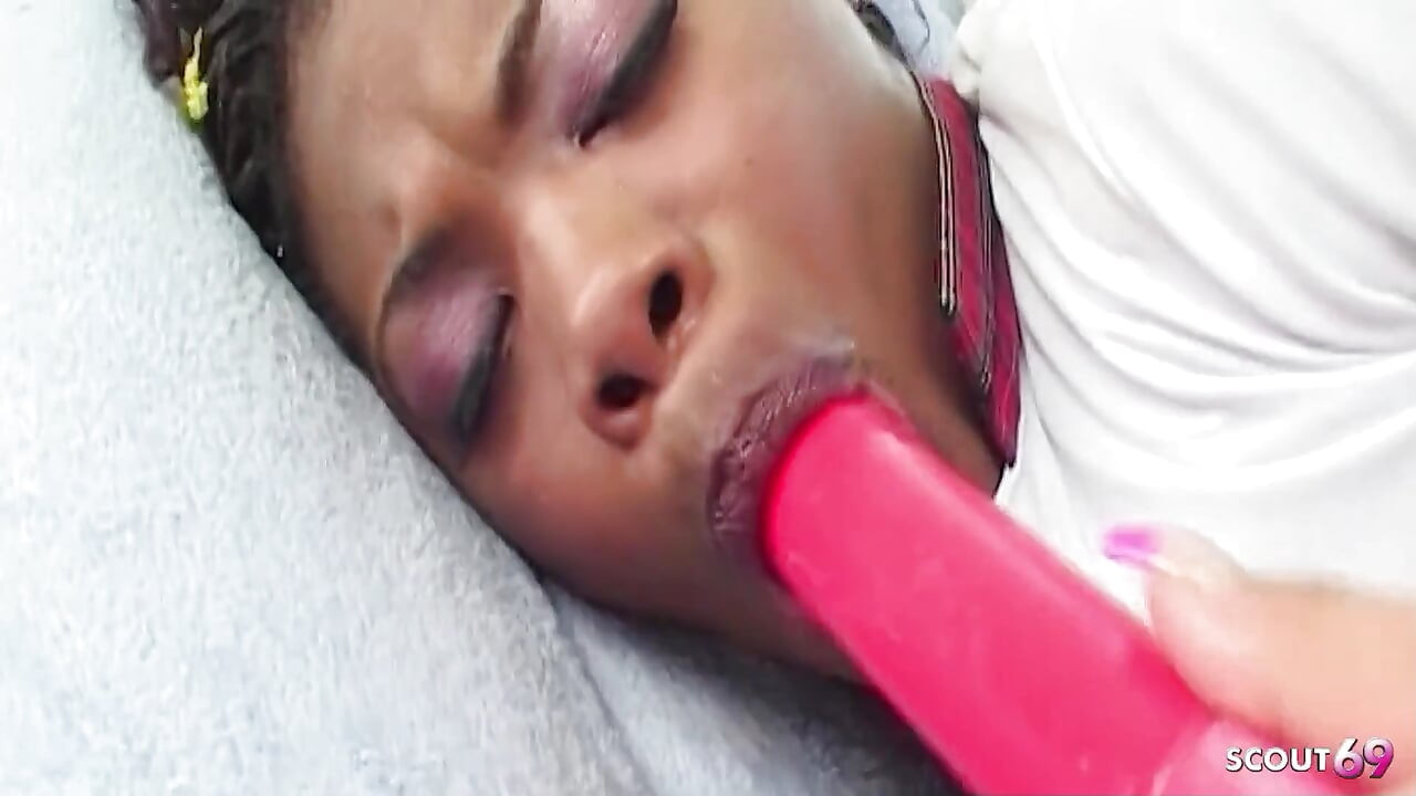 Ebony College Teen with a Hairy Pussy Caught Having Lesbian Sex with a Horny Latina