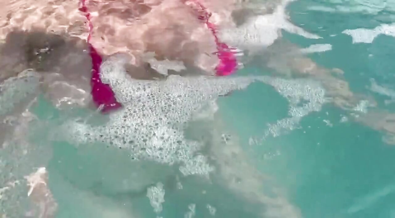 Artemisia Love Sexy and Horny Underwater Showing Her Big Tits in a Super Micro Bikini and You Can See Her Aureolas