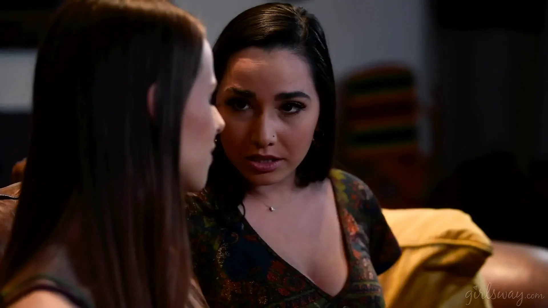 Girlsway - Avery Black Licks Amari Anne's Pussy in Nighttime Lesbian Fuck