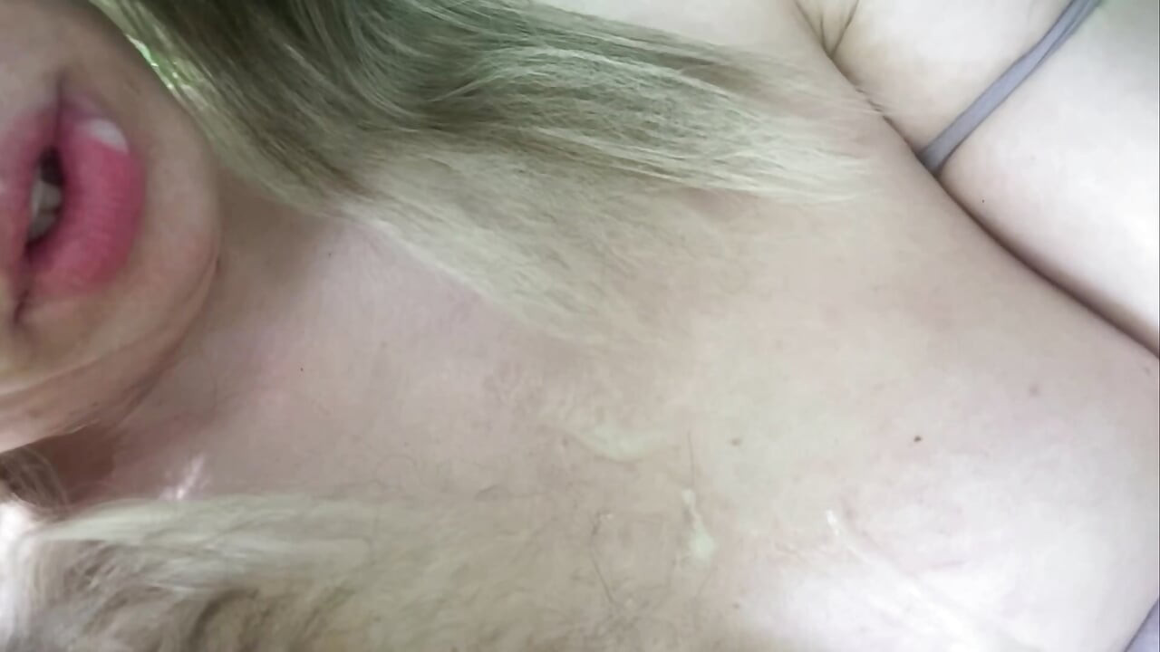 I took sperm on my chest. A public whore.