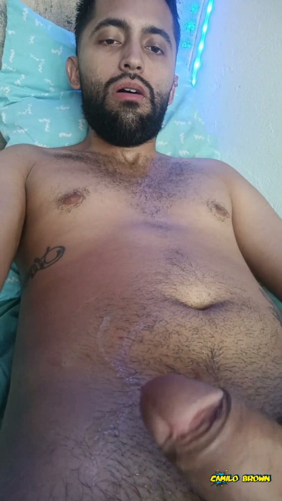 Camilo Brown CBT Big Cock Quick Balls Slapping Jerk Off and Cum Eating | Clip 2