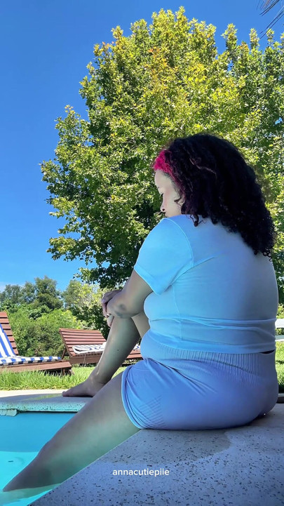 Chubby Latina Big Ass Farting by the Pool Relaxed Summer Gas Vibes