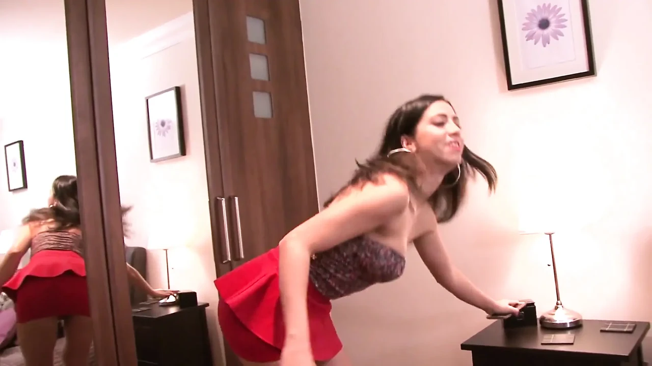 Horny brunette babe gets fucked in the bedroom