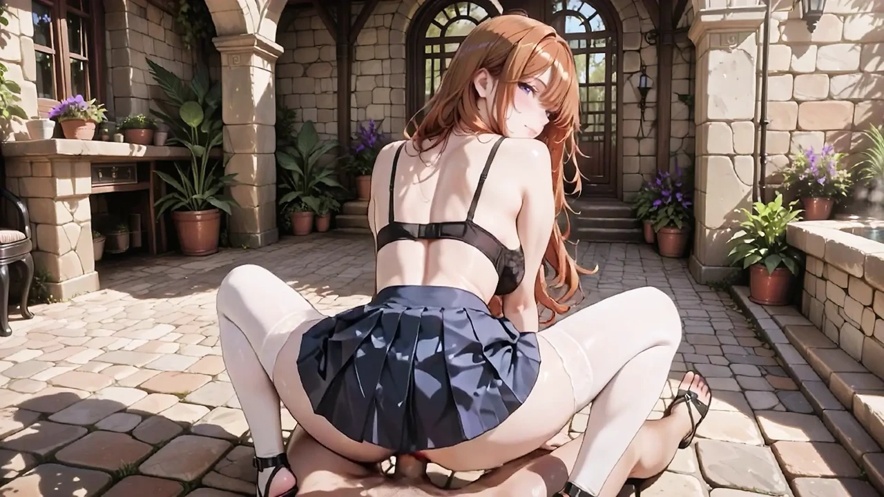Busty Japanese Waifu in Lacy Lingerie  White Stockings Gets Passionate Outdoor Creampie in Traditional Garden 3D Hentai
