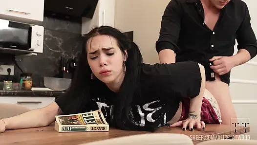 Strict tutor! don't tell my step mom i'm a bad student. 4k hd tim team