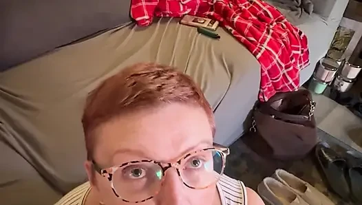 Redhead stepmom sucks step sons Monster Cock