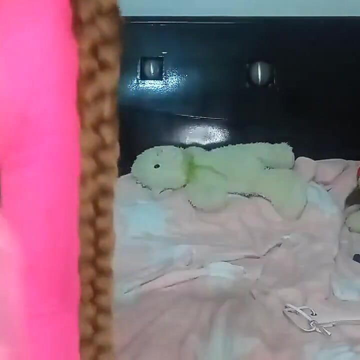 Stuffing a huge sex toy into my little clitoris
