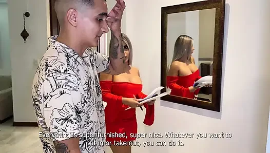 I fuck the real estate agent's big cock and cum inside me, it ends up in...