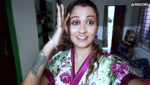 Vlog sexual de Sudipa sobre cómo follar con su novio con una enorme polla (Hindi Audio)