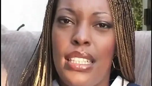 White stud sucks and fucks black girl's hairy twat then gives facial