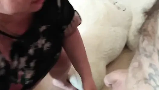 Takes a deep blowjob and gets a mouthful of cum #3