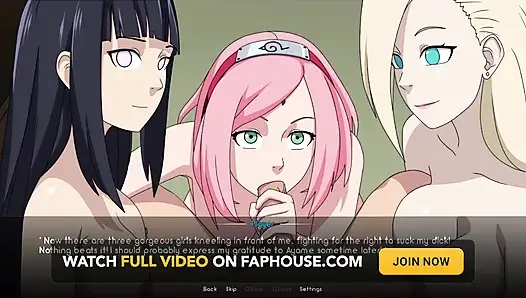 Наруто имеет его команду мечты - мягкие сиськи Хинаты, тугое тело Ино и отношение Sakura