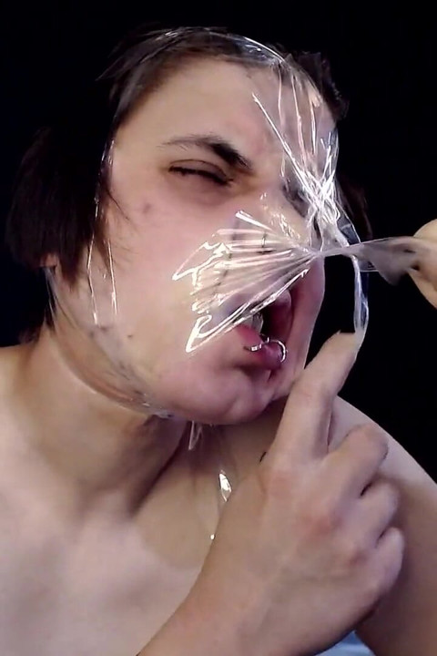 Self Tape Bondage Breath Play Struggle Fearful Panic Nose Lips