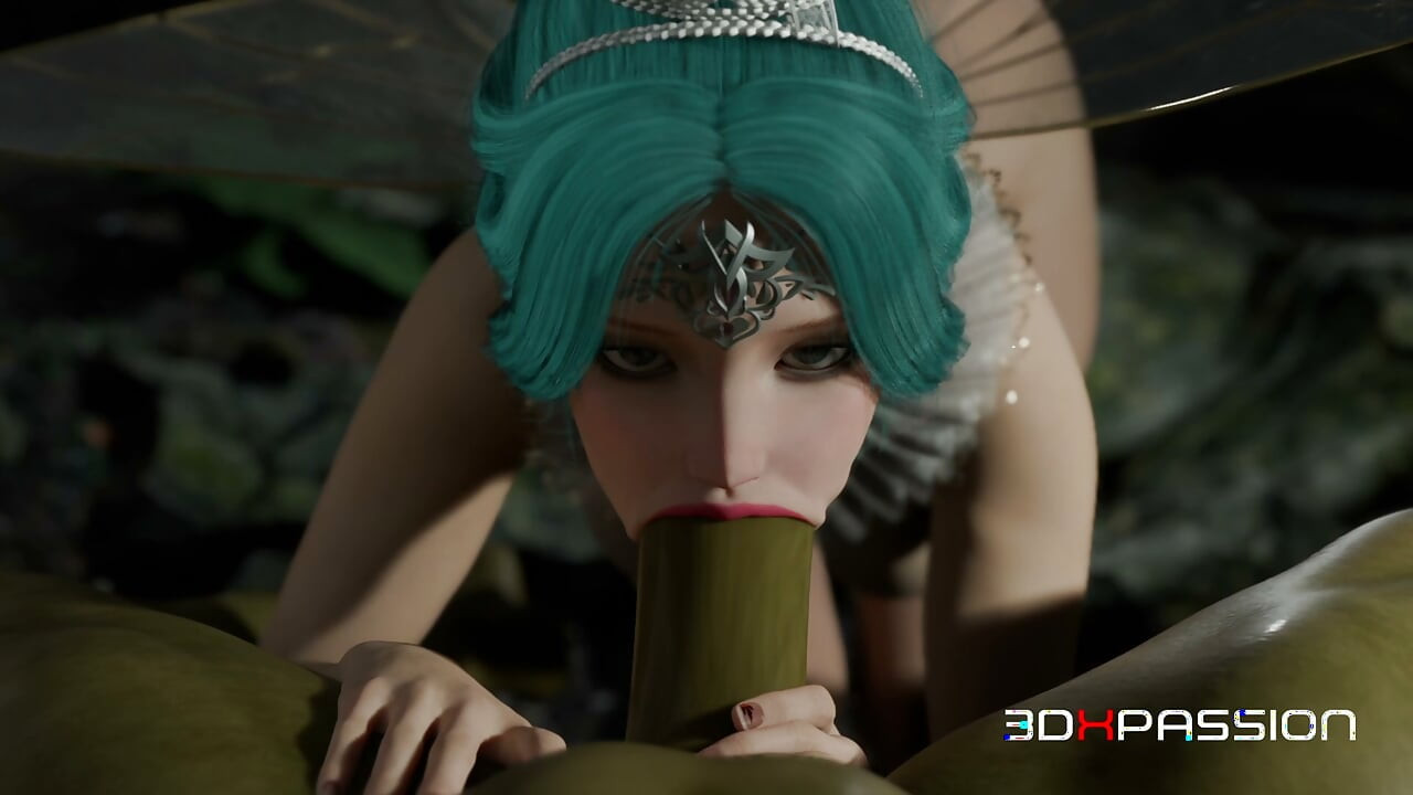 Futa Orc fucks hard Fairy in the Forest - Blowjob, Deepthroat & Anal