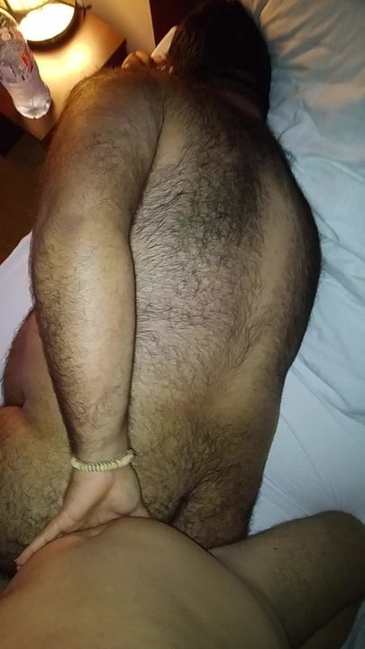 Fat hairy boy takes it in the ass