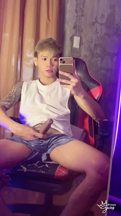 Asian Inked Boy Filming Himself as He Jerks Off | Clip 1