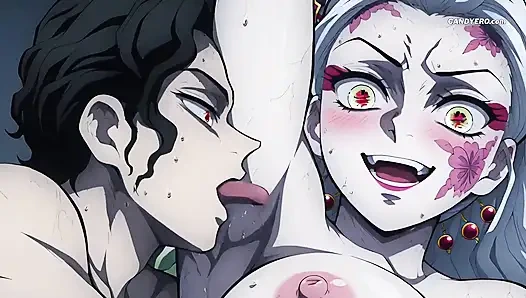 Ihr körper schüttelte, ihre augen gerollt, sein sperma gefüllt (AI generiert)