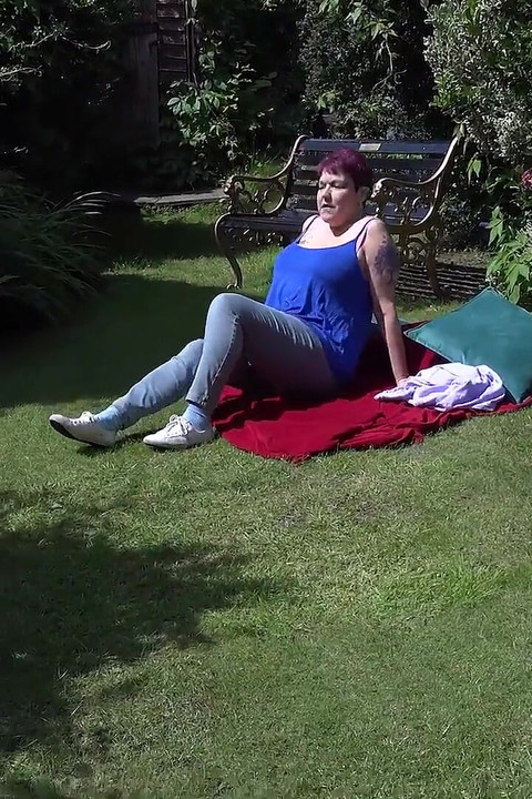 Auntjudys - Gardening with Busty Mature Housewife Layla Bird & Her Big Natural Tits