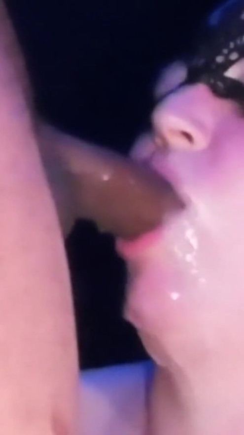 Amateur big tit MILF sucks hard dick at swinger party deepthroat facefuck CUM swallow | Clip 3