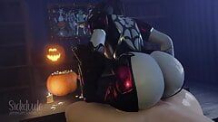 Хеллоуинская вдова скачет на пауке (Overwatch)