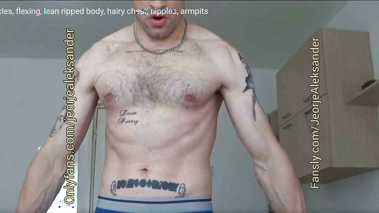 Fit tight muscular body working out