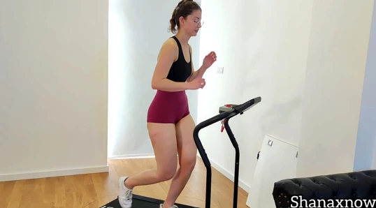 TESTING MY PHYSICAL ENDURANCE ON THE TREADMILL ENDS IN CREAMPIE
