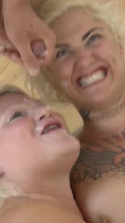 Key moment from "Lesbian sex leads to a gangbang"