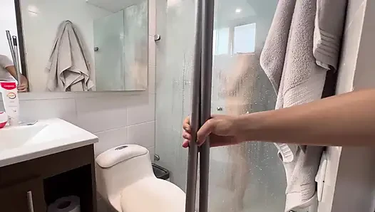 We have sex in the bathroom, while my husband is in the kitchen