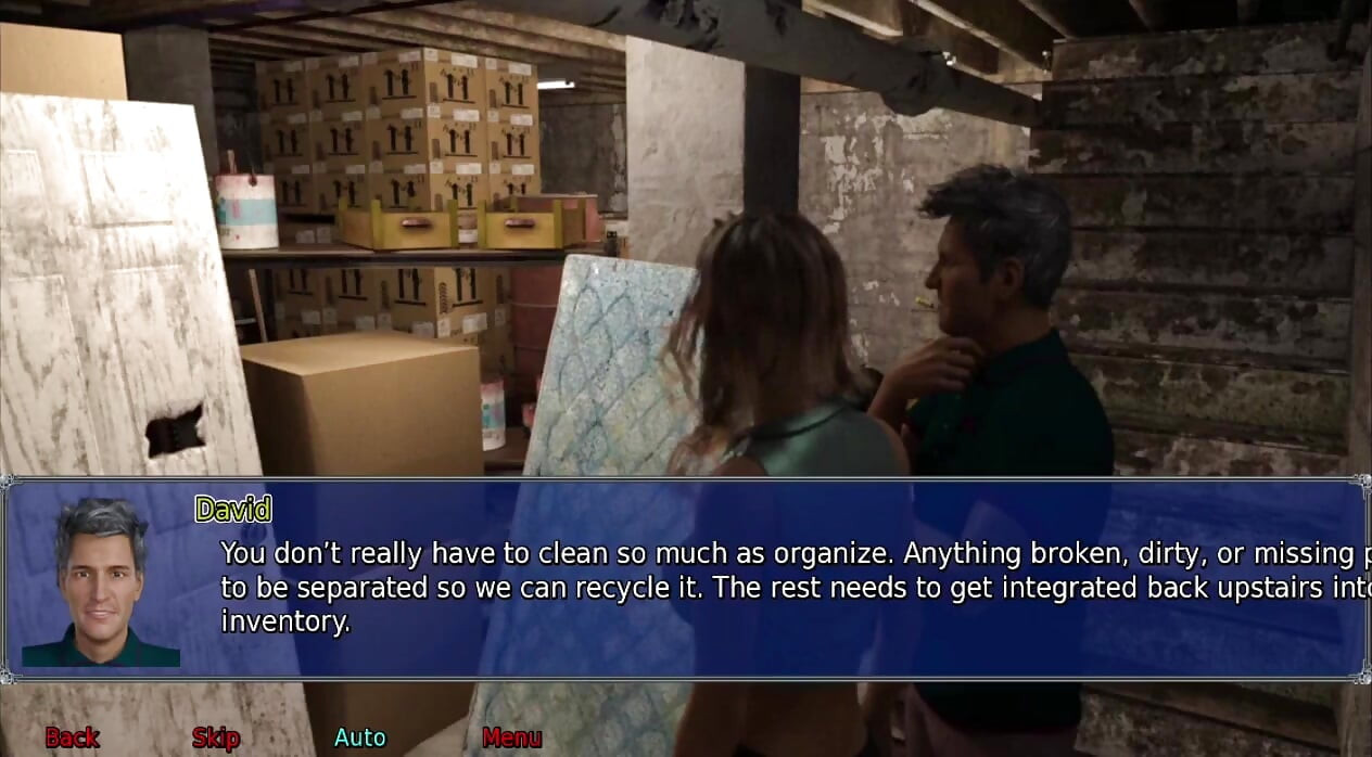 Żona w biurze # 19 - Stevie spust na spódnicy Stacy.