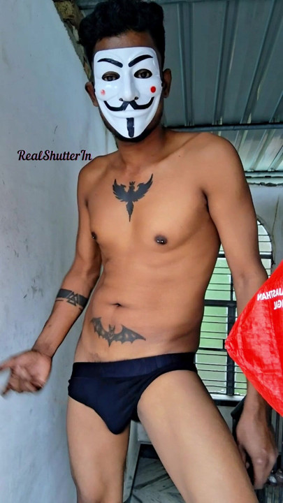 Hard cock in black briefs