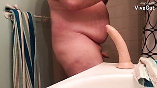 Dupla penetração anal com consolo de pau rei de 8 e 7 polegadas