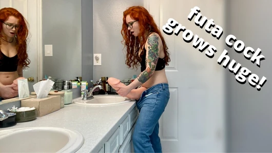 transfixed futa orgasm, cock growth, and cumshot - full video on Veggiebabyy Manyvids