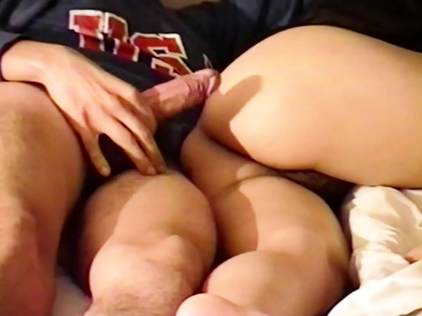 I spread my stepmother's ass cheeks and want to shove my hard cock inside her.