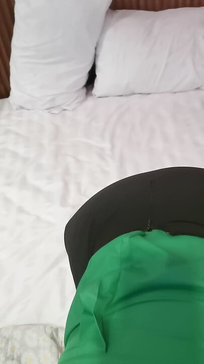Female flight attendant gets before boarding