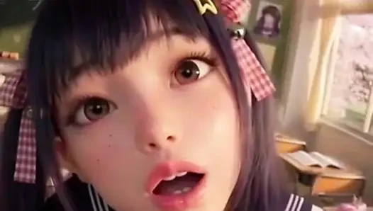 Schulmädchen Cosplay (+18) Anime , in der Pause verspürt sie Lust